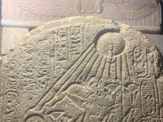 Egyptian Amarna art - Akhenaten, Nefertiti & Princess Meritaten replica relief sculpture / wall relief stele