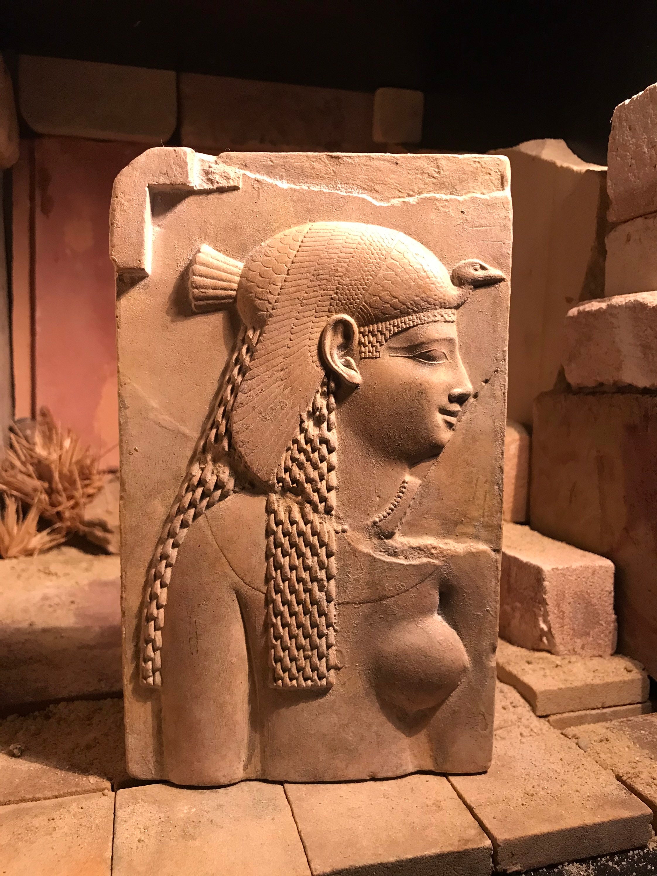 Egyptian Art Cleopatra Dressed As The Goddess Isis Relief Sculpture