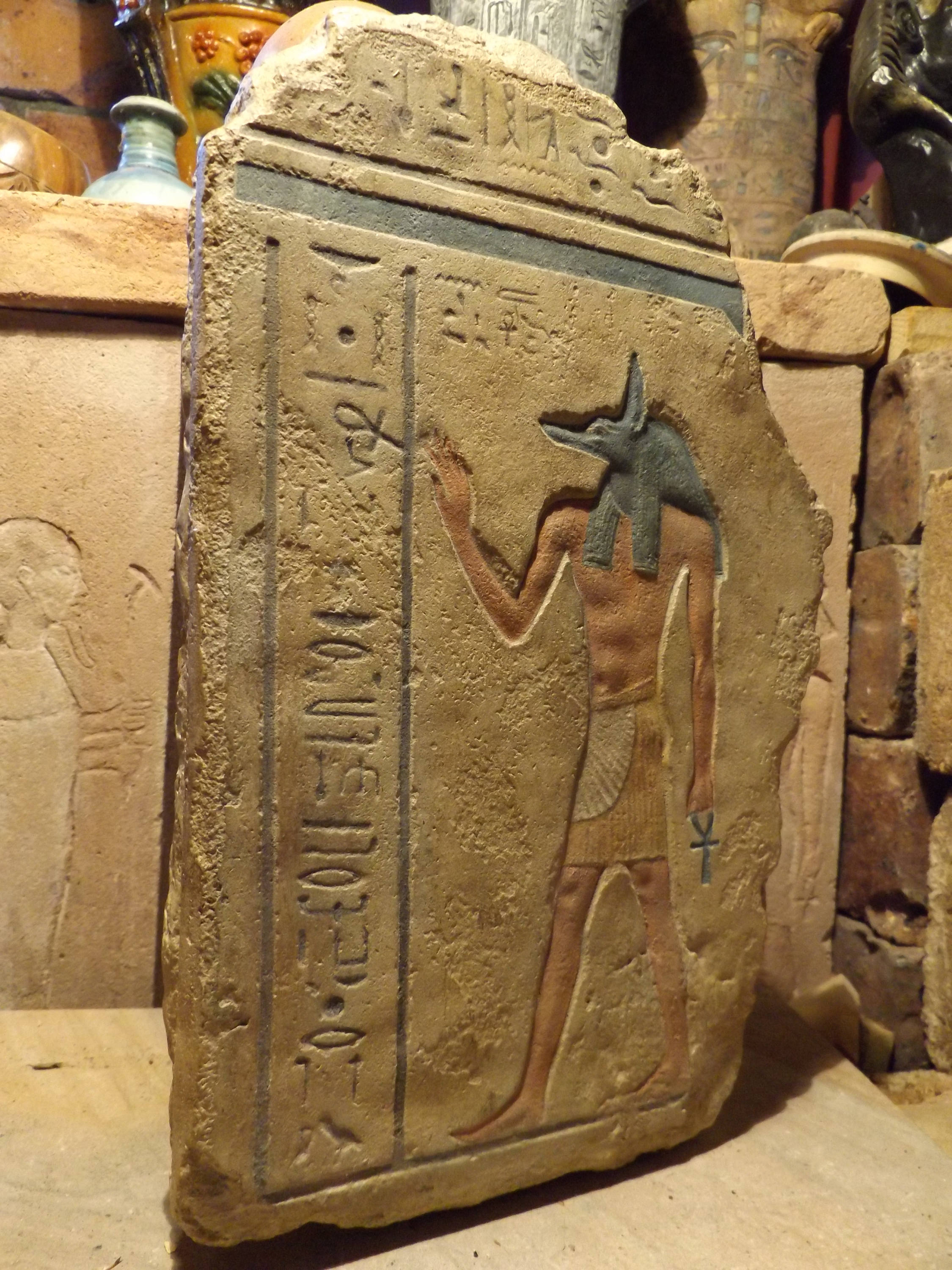 Egyptian Sculpture Anubis Relief Carving Mythology