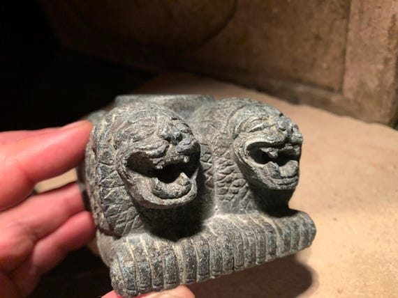 Hittite lion statue / sculpture - Palace column base - Tell Tayinat - Calneh
