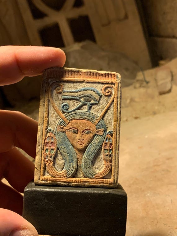 Egyptian sculpture of the goddess of love - Hathor / Het-hur A beloved deity of music, dance & mothers.