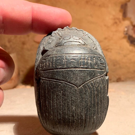 Egyptian art - Museum replica - New Kingdom heart scarab amulet.