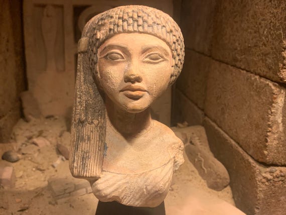 Ancient Egyptian statue Amarna princess. Daughter of Nefertiti