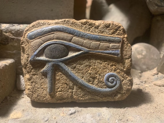 Egyptian Art - Eye of Horus amulet. Ancient Egypt carving / Sculpture