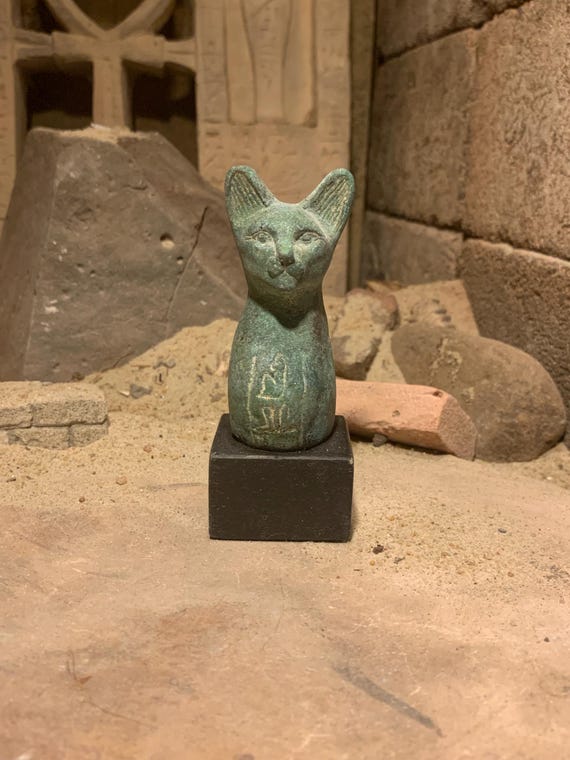Egyptian cat statue of Bast / Bastet - A Goddess of music , dance , joy, hunting