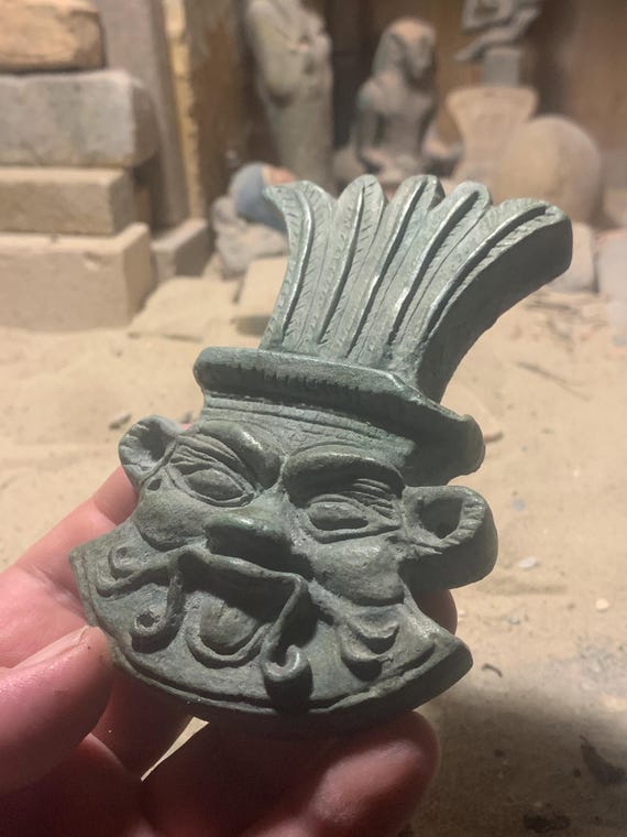 Egyptian art / sculpture - Bes amulet - Domestic protection god of childbirth, mothers