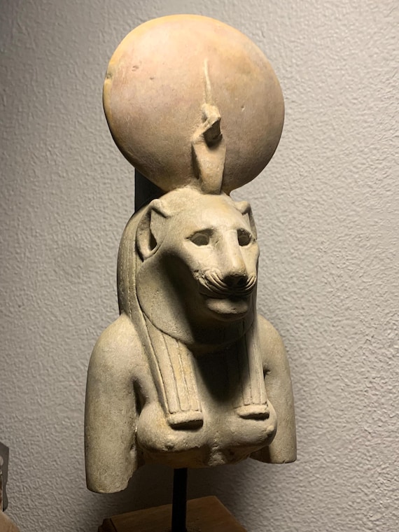 Egyptian Sekhmet statue / sculpture fragment replica - Goddess of power and might - Daughter of Ra - wife of Ptah