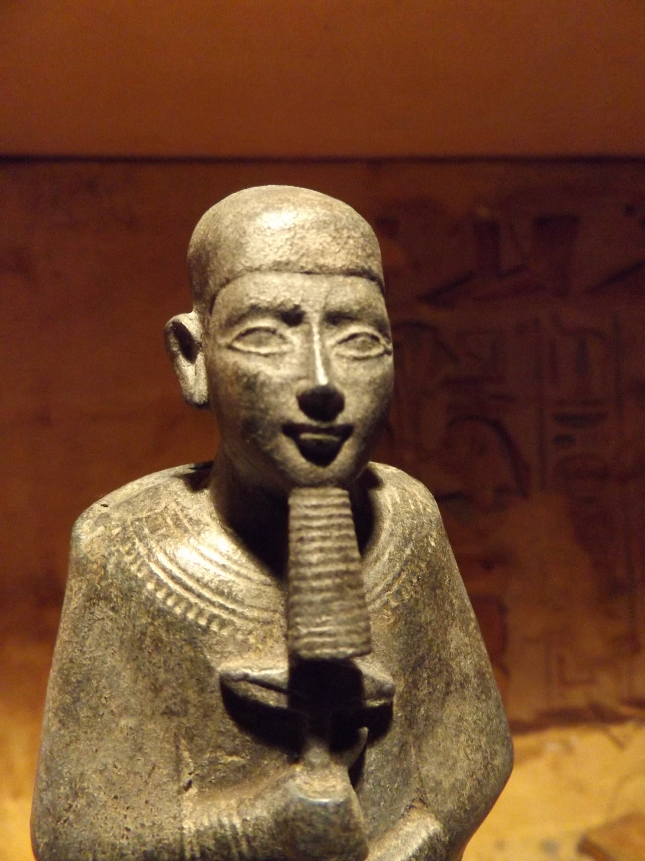 Egyptian statue replica of the creator God Ptah. Patron of arts