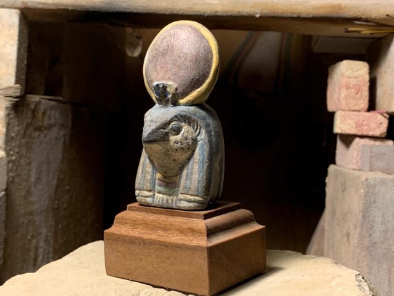 Egyptian statue / sculpture replica of Ra the sun god.