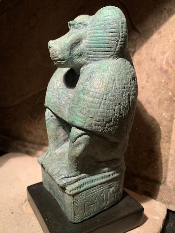 Egyptian statue / sculpture of the god of wisdom and writing - Thoth - Baboon