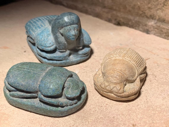 Egyptian art / mythology - Scarab set - symbol of renewal / rebirth