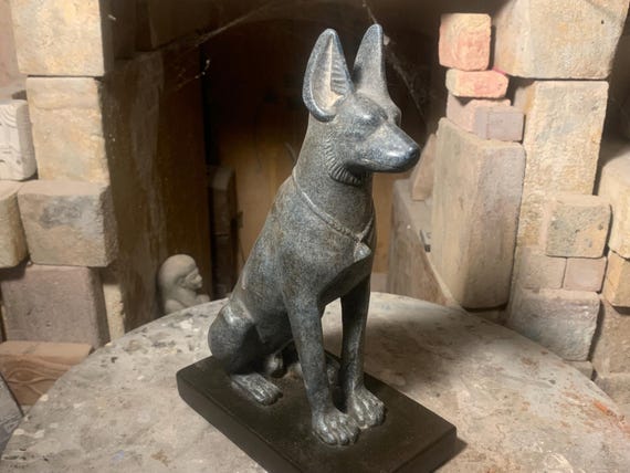 Egyptian statue/ Sculpture /  art - Anubis Pharaoh hound / Basenji god of mummification