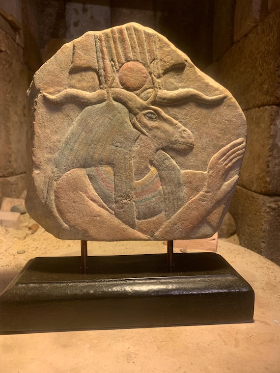 Egyptian Creator god Khnum - Mythology of Ancient Egypt Mounted Replica art