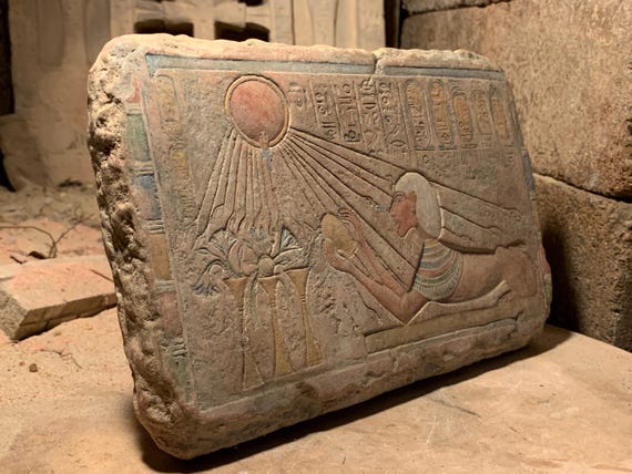Akhenaten - Egyptian art replica - Amarna Sun Pharaoh / King form of a Sphinx