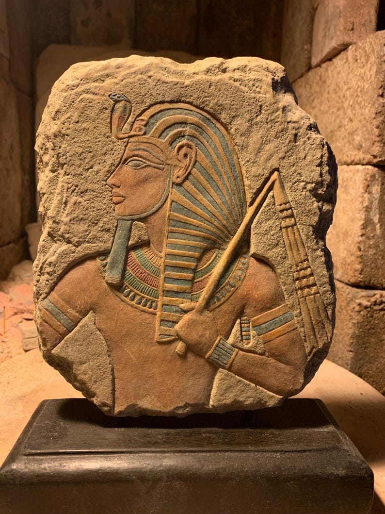 Tutankhamun - Egyptian Sculpture / Art - King Tut / Tutankhamen Relief ...