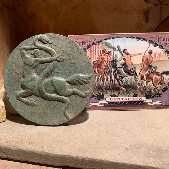 Centaur and serpent / snake - Greek / Roman mythology - relief amulet