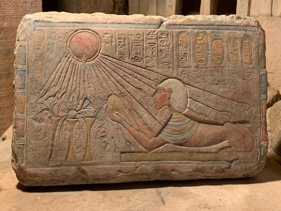 Akhenaten - Egyptian art replica - Amarna Sun Pharaoh / King form of a Sphinx