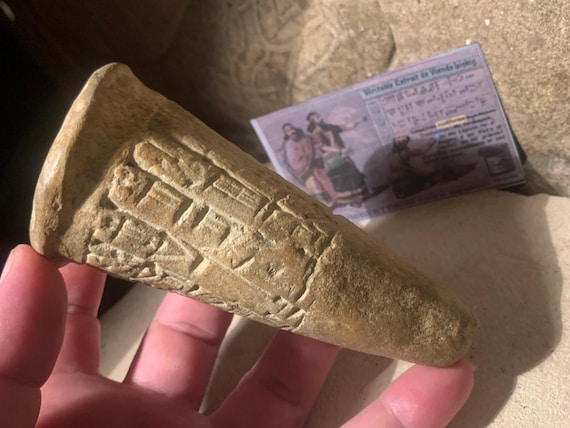 Sumerian cuneiform foundation cone of Gudea - Governor of the city of Lagash