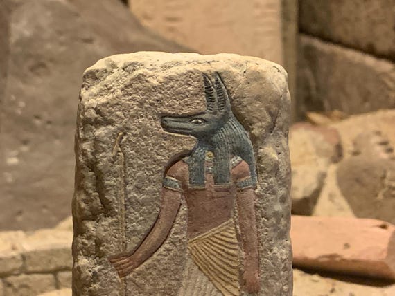 Egyptian art - Anubis - A relief sculpture of the ancient mummification god.