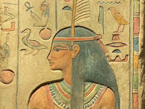 Egyptian art - relief sculpture replica of the Goddess Maat - Harmony, Justice