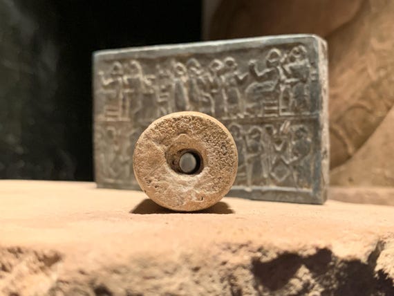 Sumerian cylinder seal replica of Queen Puabi Mesopotamian art