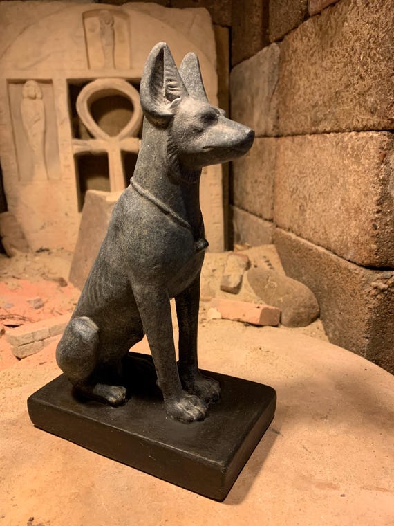 Egyptian statue/ Sculpture /  art - Anubis Pharaoh hound / Basenji god of mummification
