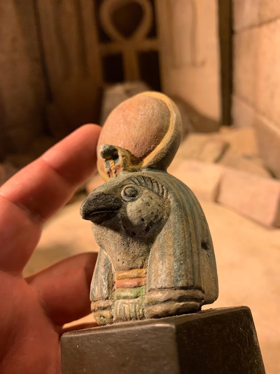 Egyptian statue / sculpture replica of Ra the sun god.