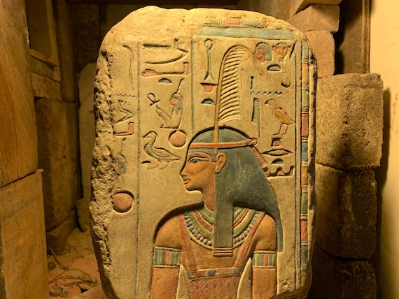 Egyptian art - relief sculpture replica of the Goddess Maat - Harmony, Justice