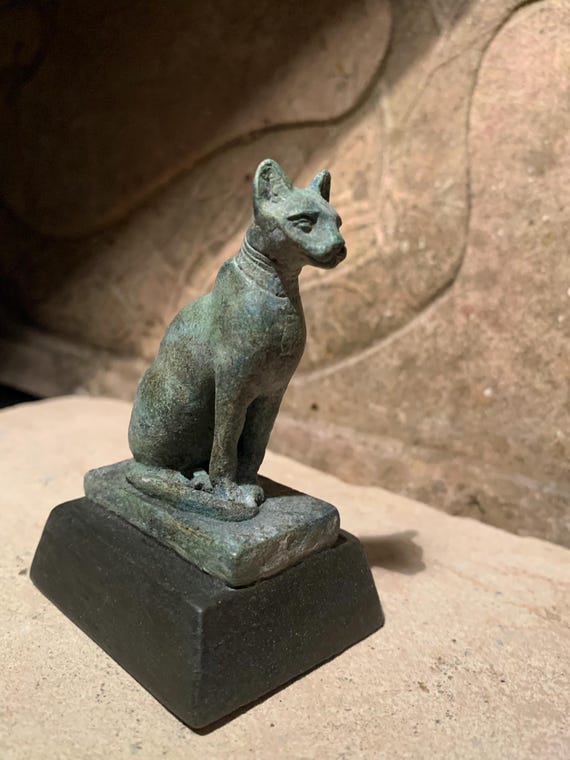 Egyptian cat statue - Bast / Bastet - Goddess of music, joy, dance & protector of the home
