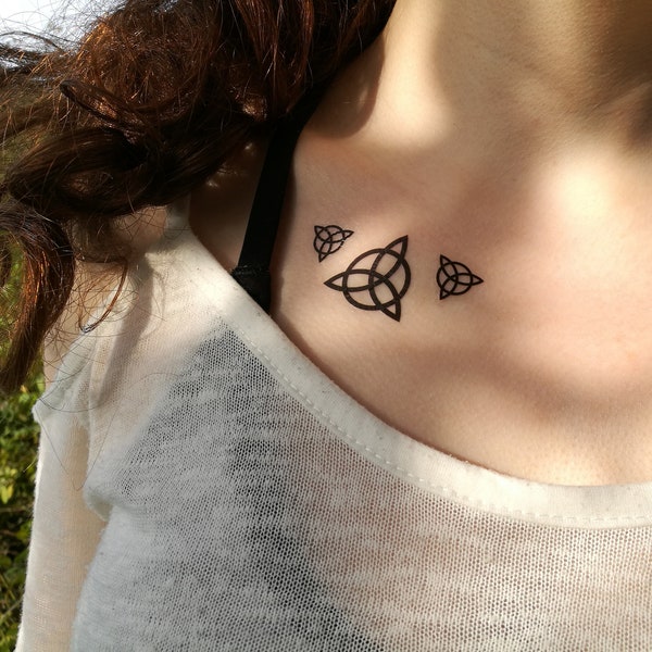 Pack of 20 Triquetra Trinity Knots Temporary Tattoos , 10 of each in 2 sizes