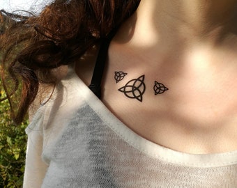 Pack of 20 Triquetra Trinity Knots Temporary Tattoos , 10 of each in 2 sizes