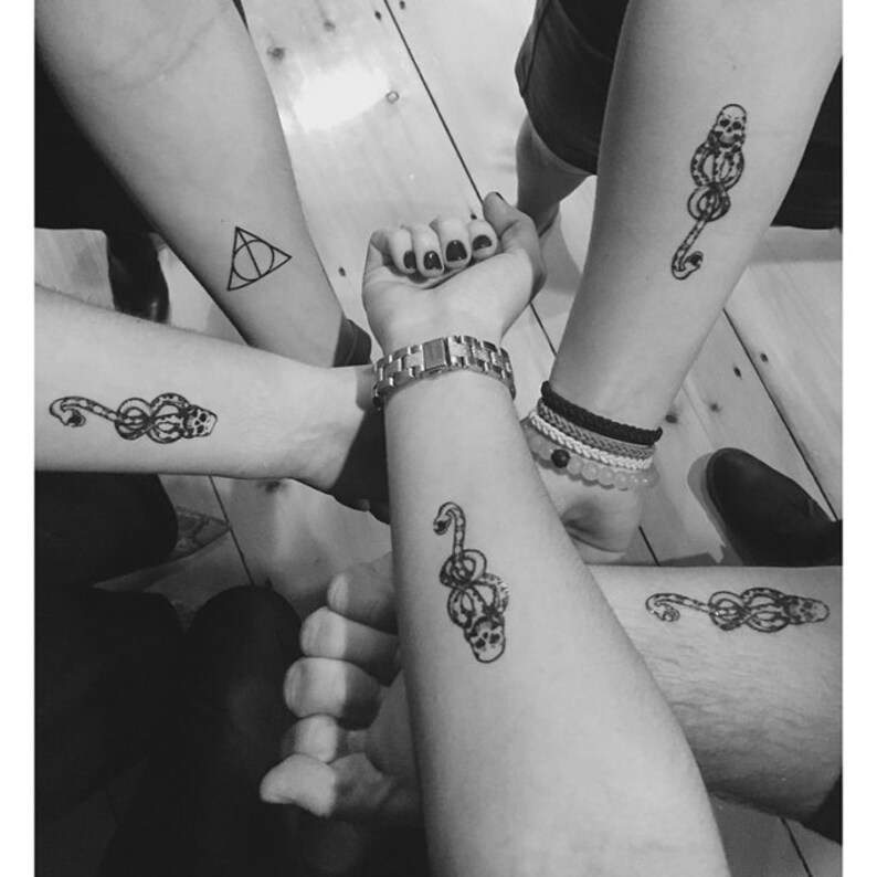 Set of Five Harry Potter Temporary Tattoos 2 Deathly Hallows Etsy UK