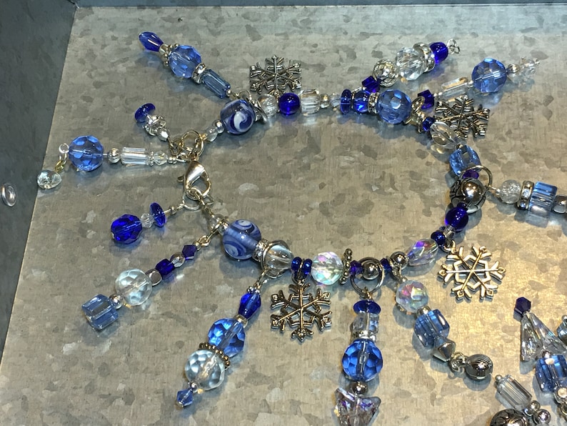 Blue Winter Snowflake Bracelet