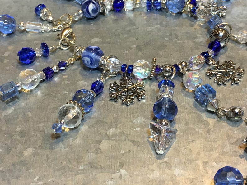 Blue Winter Snowflake Bracelet