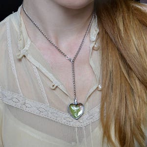 FERN terrarium tiny heart statement pendant necklace meadow jewelry inspired by nature fall necklace pendant memory jewelry rustic woodland