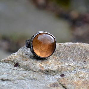 Anello HONEY, anello regolabile, anello rustico boho, anello per romanticismo, anello con occhiello beige, anello in stile antico, anello per un regalo