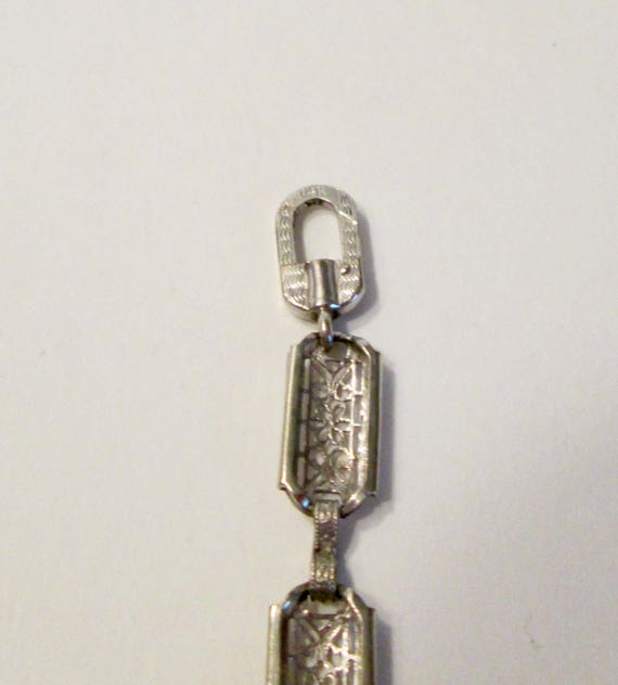 Vintage 14k White Gold Diamond Bracelet - image 6