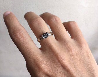 Raw Diamond Engagement Ring #2 - White Gold & Rough Diamond, Unique diamond engagement ring, Solid Gold and diamond wedding ring