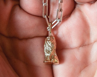 LEO - 14K Gold Pendant on a Silver Necklace - Zodiac jewelry - Zodiac Necklace - Astrology symbols - Art Jewelry - Hand made gold lion