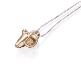 ARIES - 14K Gold Pendant on a Silver Necklace - Zodiac jewelry - Zodiac Necklace - Astrology symbols - Art Jewelry - Hand made gold pendant