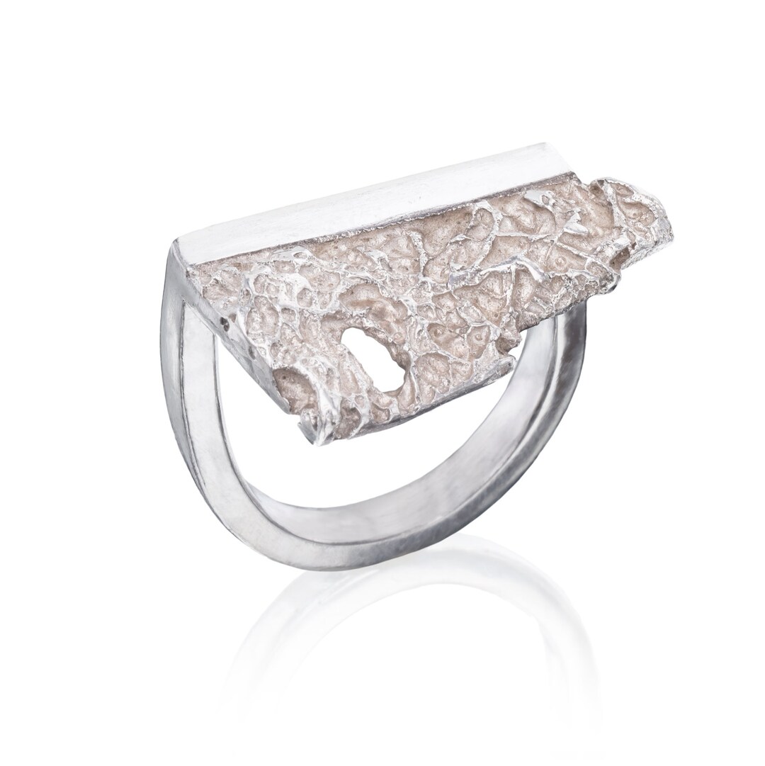Silver Cloud Ring - Sterling Silver, Texture, Art Jewelry, Unique ...