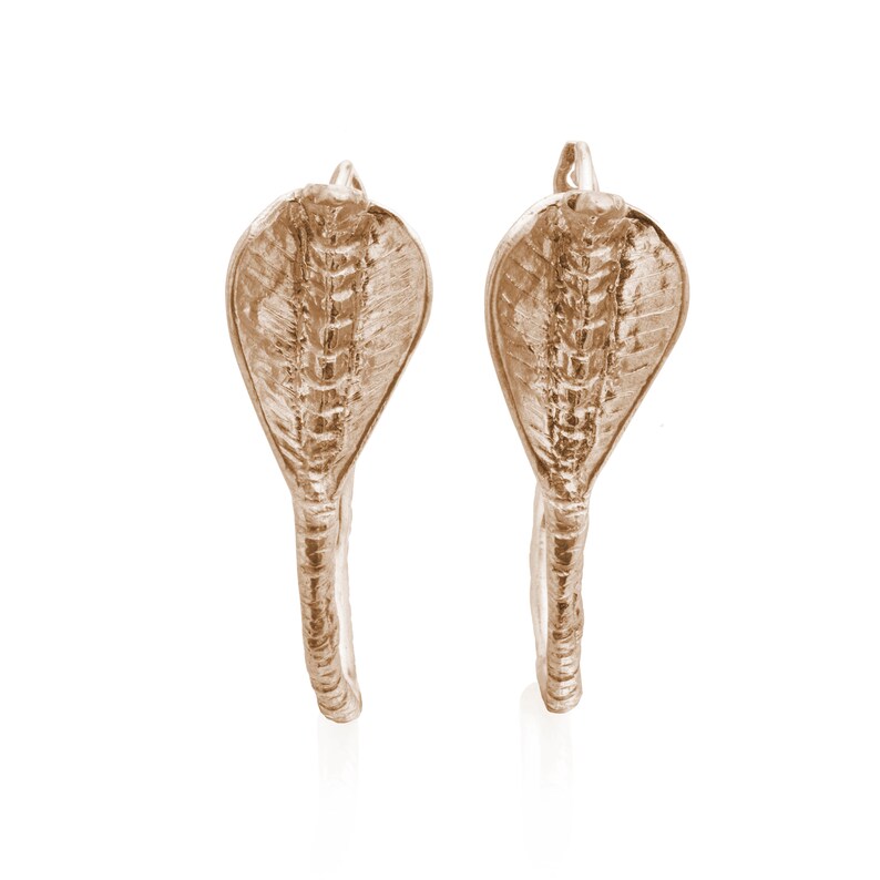 Gold Cobra Earrings Gold Snake earrings, Animal jewelry, Statement earrings, snake jewelry, Serpent Earrings Fire element, art jewelry image 7