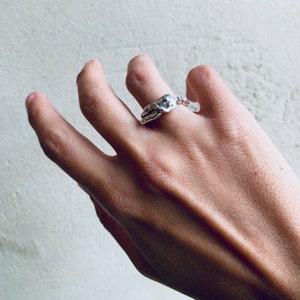 Anillo de mujer de plata - Anillo de figura de mujer - anillo de cuerpo - figura de cuerpo, joyería de hambruna, joyería de mujer, joyería de arte, mujer de plata, figura de plata