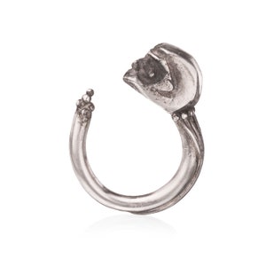 Silver Prayer Ring - Tribal Ring, Statement Ring, Art Jewelry, Hand Carved Jewelry, Spiritual Jewelry, scull ring, silver sculls, Ethnic