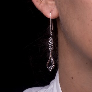 Silver Balls Earrings #2 -  Cluster Earrings, Organic, Asymmetrical Earrings, Single Earring,  Dangle and Stud Earrings, Rough, Rocker