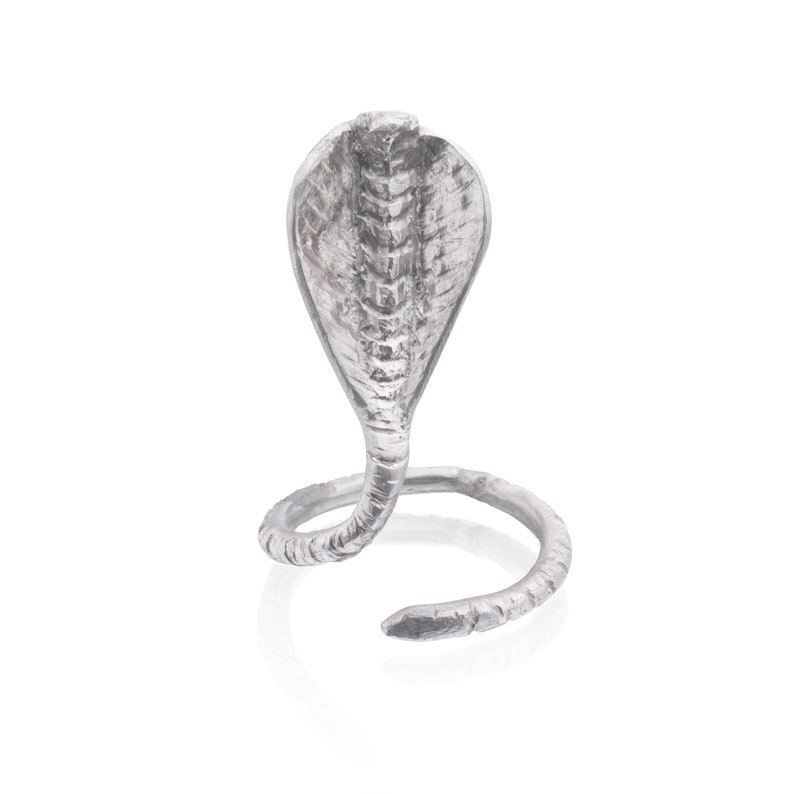 Silver Cobra Ring Snake Ring, Animal Ring, Statement Ring, Unique, Cobra Ring, Nature Jewelry, Snake Jewelry, Kundalini, Egyptian jewelry image 1