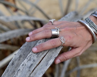 Silver Highlight Ring Big Silver Ring, Clean Design, Big Ring