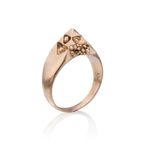 I Dreamed in Gold Ring - Gold Pyramid Caviar Ring, Tribal Ring, Ethnic Ring, Pyramid Balls Ring, Biological organic style ring, Solid Gold