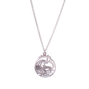 Silver Orca Whale Necklace- Sterling Silver, Tribal Ocean Pendant, Unisex, Handmade, Unique Jewelry, silver whale, sea jewelry, orca jewelry