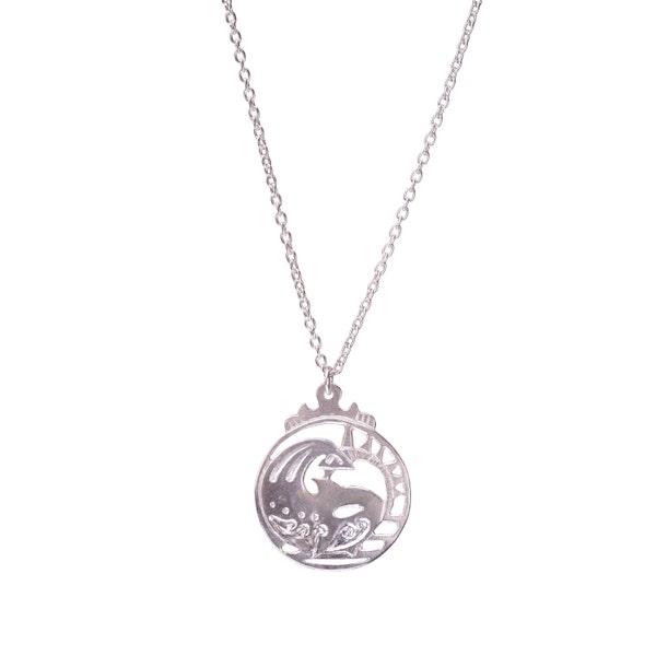 Silver Orca Whale Necklace- Sterling Silver, Tribal Ocean Pendant, Unisex, Handmade, Unique Jewelry, silver whale, sea jewelry, orca jewelry